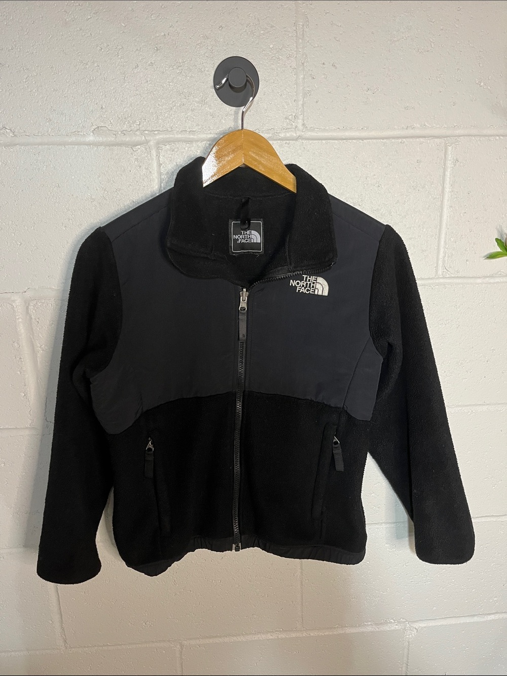 The North Face Kids Black Fleece Jacket with Chest Panels